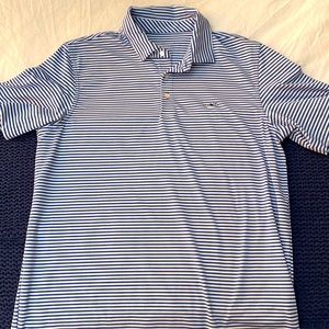 Vineyard Vines Performance Polo! Blue/White Stripes. Good condition! Medium.